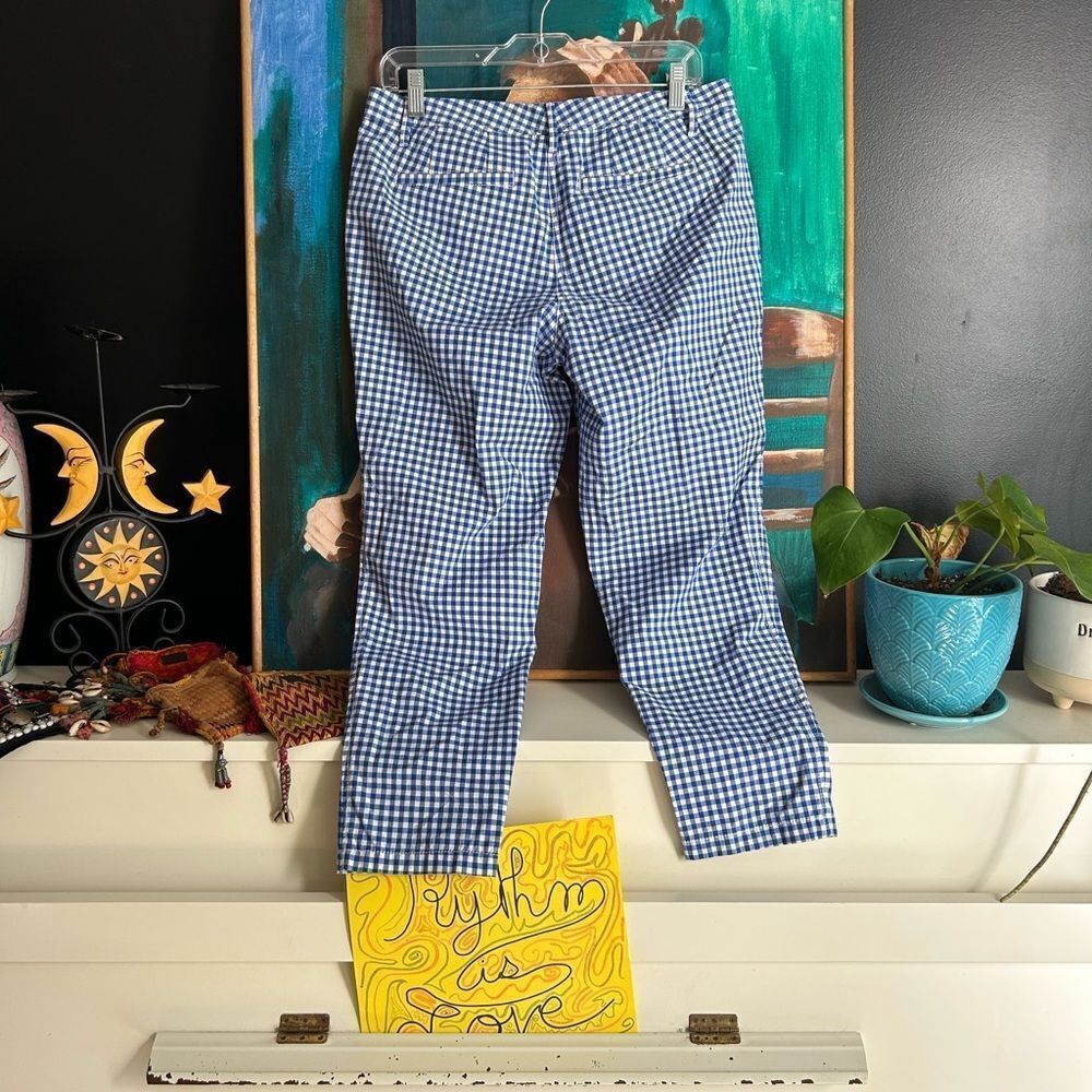 Talbots Petite Blue and White Checkered Cropped Pants 6P - Picture 12 of 16
